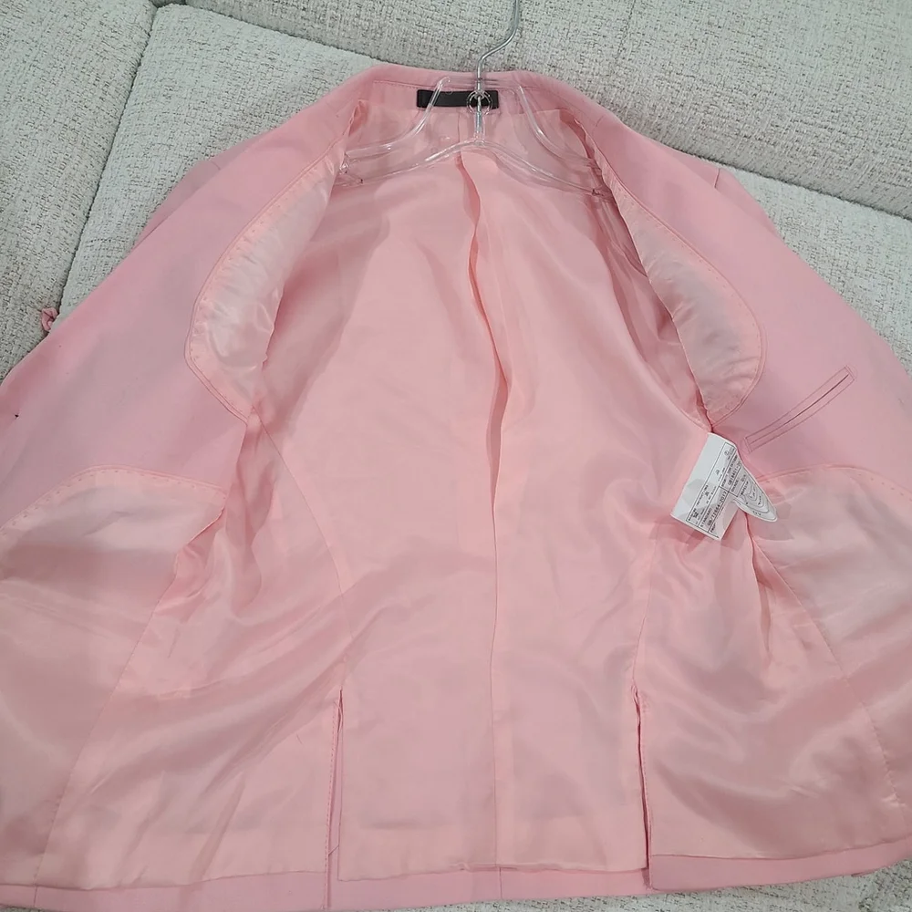 Boys Size 7 Blazer Dress Sport Coat Miami Vice Pink Suit Jacket Shawl Lapels - Picture 2 of 7